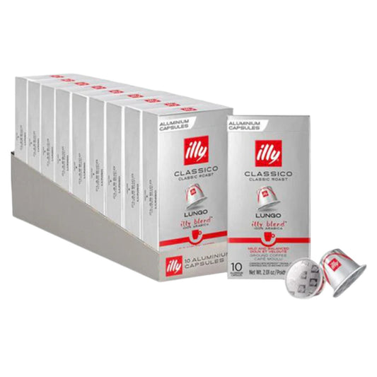 باندل كبسولات Illy Classico Lungo الأصلي – 100 كبسولة متوافقة مع Nespresso®